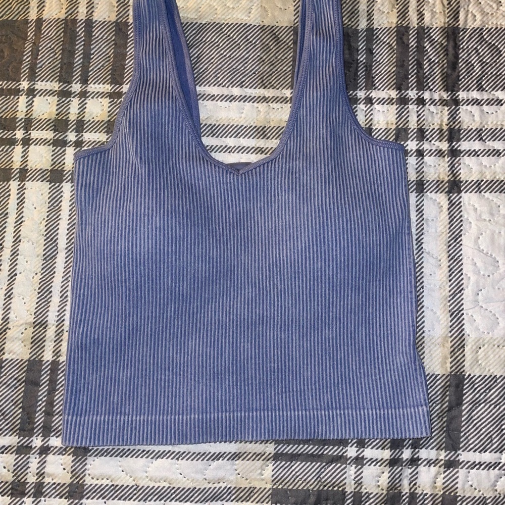 Elegant Blue Striped Women's Tank Top